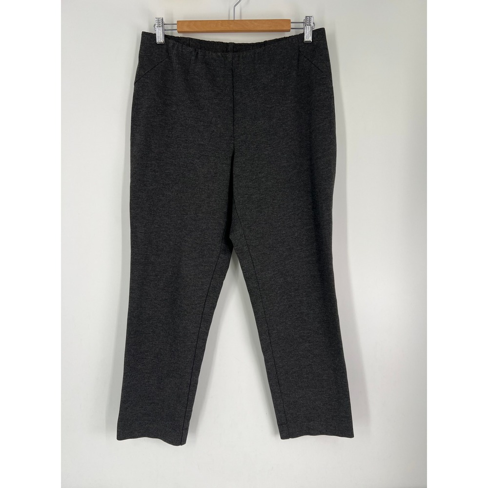 J. Jill Ponte Slim Leg Pants Womens Medium Petite Charcoal Gray Pull On Stretch